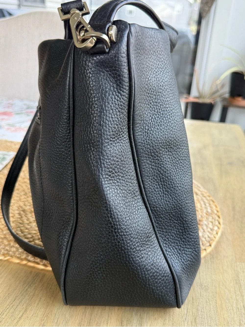 kate spade Black Pebbled Leather Tassel Shoulder Bag